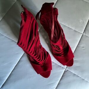 Zara Strappy Red Heels